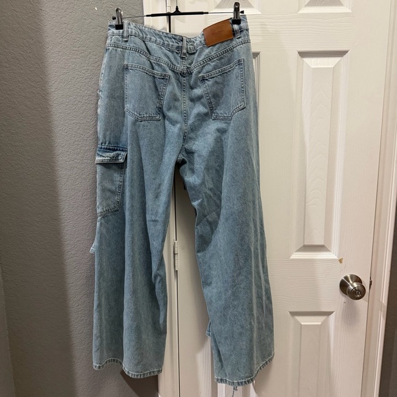 CIDER bow knot wide leg jeans size large - Picture 7 of 8